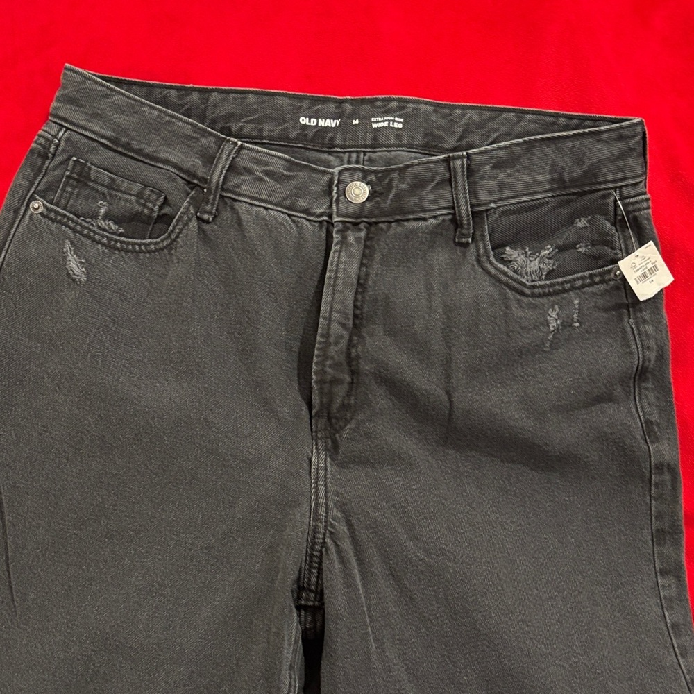 Old Navy Charcoal Distressed Jeans